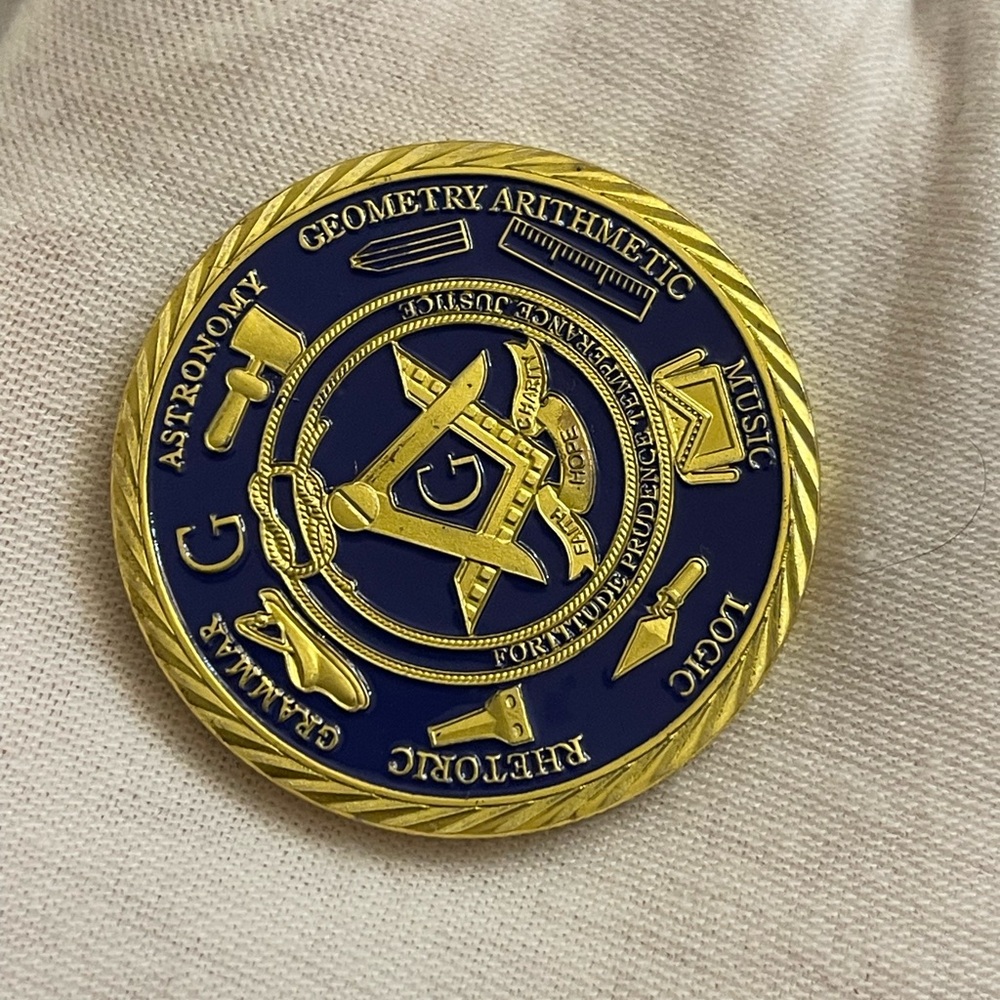 Masonic Coins Gold Plated Freemason Challenge Coin 29,26 gr